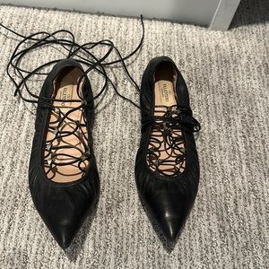 Valentino rockstud tie up ballet flats
